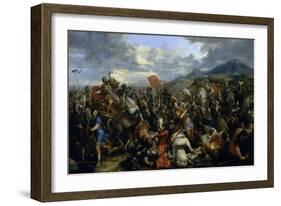 Alexandre le Grand, vainqueur de Darius à la bataille d'Arbelles (331 av. J.-C.)-Jacques Courtois-Framed Giclee Print