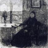 Scandinavian Peasant Woman in an Interior, C.1906 (W/C with Graphite on Card)-Alexandre Lunois-Stretched Canvas