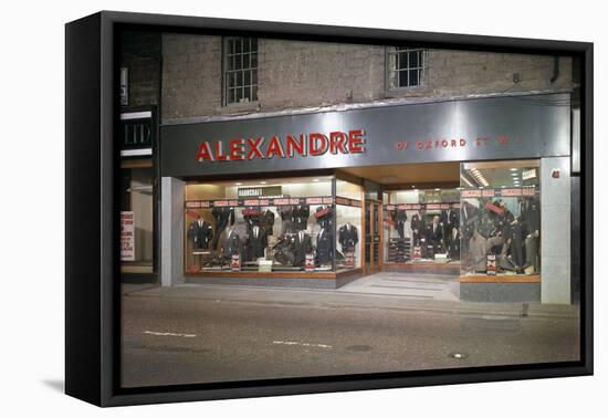 Alexandre of Oxford Street, Mens Clothes Shop Frontage, Mexborough, South Yorkshire, 1963-Michael Walters-Framed Stretched Canvas