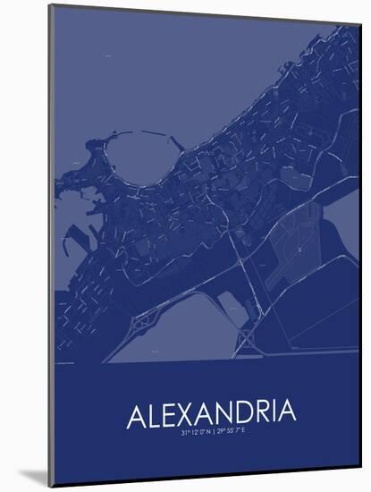 Alexandria, Egypt Blue Map-null-Mounted Poster