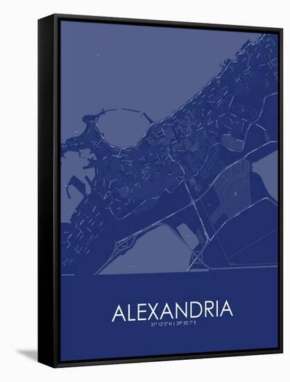 Alexandria, Egypt Blue Map-null-Framed Stretched Canvas
