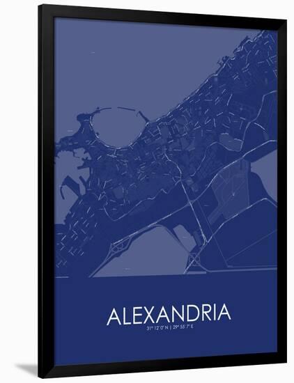 Alexandria, Egypt Blue Map-null-Framed Poster