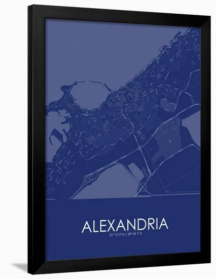 Alexandria, Egypt Blue Map-null-Framed Poster