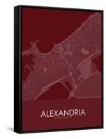 Alexandria, Egypt Red Map-null-Framed Stretched Canvas