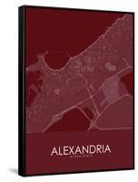 Alexandria, Egypt Red Map-null-Framed Stretched Canvas