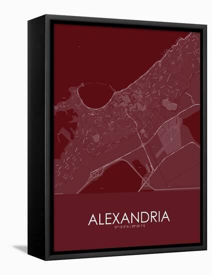 Alexandria, Egypt Red Map-null-Framed Stretched Canvas