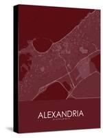 Alexandria, Egypt Red Map-null-Stretched Canvas