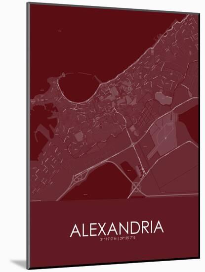 Alexandria, Egypt Red Map-null-Mounted Poster