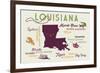 Alexandria, Louisiana and Icons-Lantern Press-Framed Premium Giclee Print