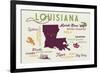 Alexandria, Louisiana and Icons-Lantern Press-Framed Premium Giclee Print