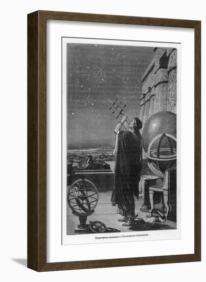 Alexandria Observatory: an Astronomer Using a Pre- Telescopic Sighting Instrument-George Billerger-Framed Art Print