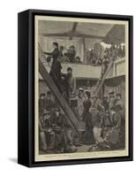 Alexandria, the English Quarters on Board the Refugee Ship Rosina-Frederic Villiers-Framed Stretched Canvas