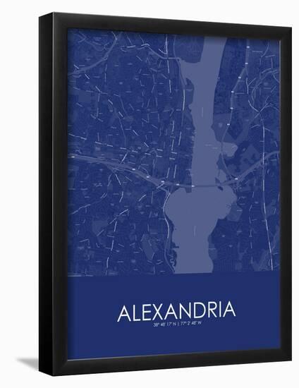 Alexandria, United States of America Blue Map-null-Framed Poster