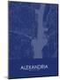 Alexandria, United States of America Blue Map-null-Mounted Poster