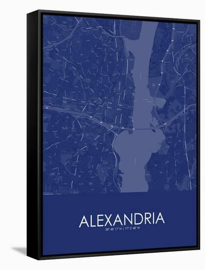 Alexandria, United States of America Blue Map-null-Framed Stretched Canvas
