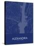 Alexandria, United States of America Blue Map-null-Stretched Canvas
