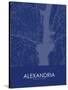 Alexandria, United States of America Blue Map-null-Stretched Canvas