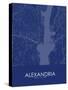 Alexandria, United States of America Blue Map-null-Stretched Canvas