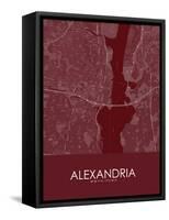 Alexandria, United States of America Red Map-null-Framed Stretched Canvas