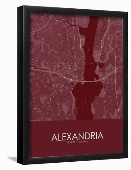 Alexandria, United States of America Red Map-null-Framed Poster