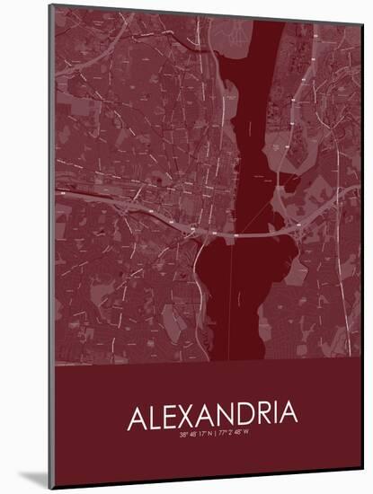 Alexandria, United States of America Red Map-null-Mounted Poster