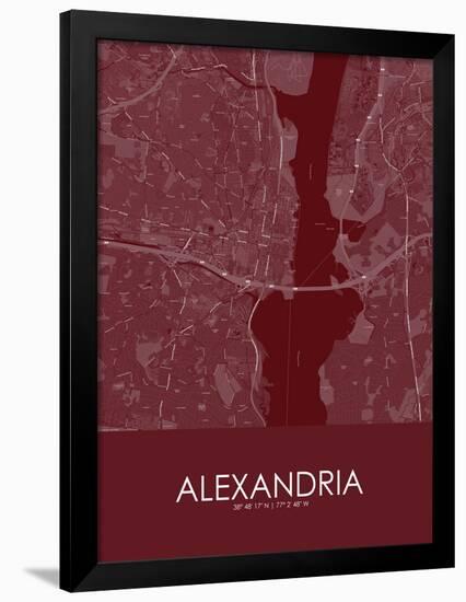 Alexandria, United States of America Red Map-null-Framed Poster