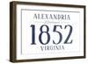 Alexandria, Virginia - Established Date (Blue)-Lantern Press-Framed Art Print