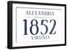 Alexandria, Virginia - Established Date (Blue)-Lantern Press-Framed Art Print