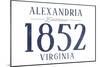 Alexandria, Virginia - Established Date (Blue)-Lantern Press-Mounted Art Print