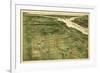 Alexandria, Virginia - Panoramic Map - Alexandria, VA-Lantern Press-Framed Art Print