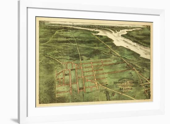 Alexandria, Virginia - Panoramic Map - Alexandria, VA-Lantern Press-Framed Premium Giclee Print