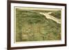 Alexandria, Virginia - Panoramic Map - Alexandria, VA-Lantern Press-Framed Premium Giclee Print