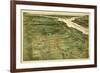 Alexandria, Virginia - Panoramic Map - Alexandria, VA-Lantern Press-Framed Premium Giclee Print