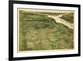 Alexandria, Virginia - Panoramic Map - Alexandria, VA-Lantern Press-Framed Premium Giclee Print