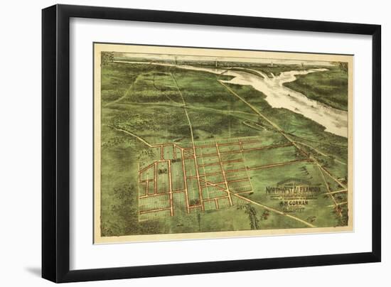 Alexandria, Virginia - Panoramic Map - Alexandria, VA-Lantern Press-Framed Art Print