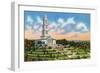 Alexandria, Virginia, Panoramic View of the George Washington Masonic National Memorial-Lantern Press-Framed Art Print