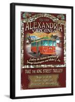 Alexandria, Virginia - Trolley Vintage Sign-Lantern Press-Framed Art Print