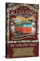 Alexandria, Virginia - Trolley Vintage Sign-Lantern Press-Stretched Canvas