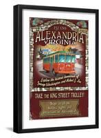 Alexandria, Virginia - Trolley Vintage Sign-Lantern Press-Framed Art Print