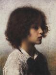 Moody Girl. Ca. 1900-Alexei Alexeiewitsch Harlamoff-Stretched Canvas