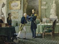 Emperor Nicholas I Awards the Blue Riband of the Order of St. Andrew to Count Michail Speransky-Alexei Danilovich Kivshenko-Giclee Print