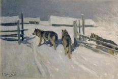 Wolfs, Winter Night, c.1910-Alexei Steipanovitch Stepanov-Framed Giclee Print