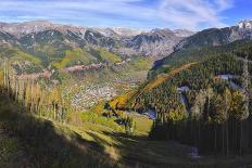 Colourful Mountains and Panoramic Vew of Telluride, Colorado during Foliage Season-Alexey Kamenskiy-Photographic Print