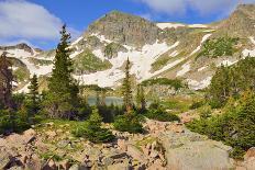 Glacier and A Mountain Lake in Rawah Wilderness, Colorado during Summer-Alexey Kamenskiy-Photographic Print