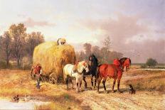 Carting Hay, 19th Century-Alexis De Leeuw-Framed Stretched Canvas