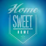 Blue and Green Vintage Home Sweet Home Sign Poster-alexmillos-Art Print
