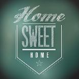 Blue and Green Vintage Home Sweet Home Sign Poster-alexmillos-Art Print