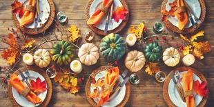 Autumnal Decorated Table for Celebrating Thanksgiving or Other Family Celebration-AlexRaths-Photographic Print