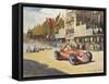 Alfa Romeo Car During Car Racing, Poster-null-Framed Stretched Canvas