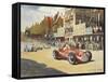 Alfa Romeo Car During Car Racing, Poster-null-Framed Stretched Canvas